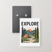 Erkunden Sie Outdoor-Abenteuer-Camping-Wandern Button (Vorderseite/Rückseite)