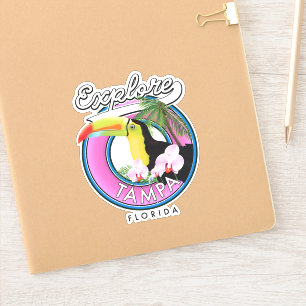 Erkunden Sie Tampa Florida Retro-Logo Aufkleber