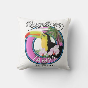 Erkunden Sie Tampa Florida Retro-Logo Kissen