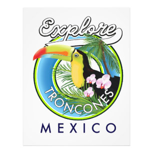 Erkunden Sie Troncones Mexico Retro-Logo Fotodruck