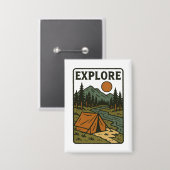 Erkunden Sie Vintage Outdoor Camping Button (Vorderseite/Rückseite)