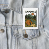 Erkunden Sie Vintage Outdoor Camping Button (Insitu)