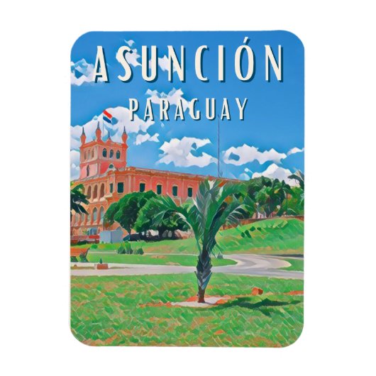 Erkundet die Hauptstadt von Paraguay Asunción Magnet (Vertikal)