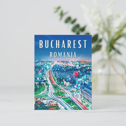 Erkundet die Wunder von Bukarest Postkarte (Stehend Vorderseite)