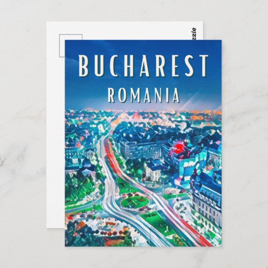 Erkundet die Wunder von Bukarest Postkarte (Vorne/Hinten)