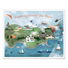 Erkundung der Küste San Pedro Illustration Fotodruck