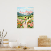 Erkundung der Landschaft Berge Aquarellmalerei Poster (Küche)