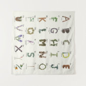 Erkundung der Natur Alphabet | Holz ABC Tapestry Wandteppich (Vorderseite (Horizontal))