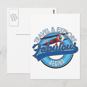 Erkundung des fabelhaften Aegina-Logos Postkarte