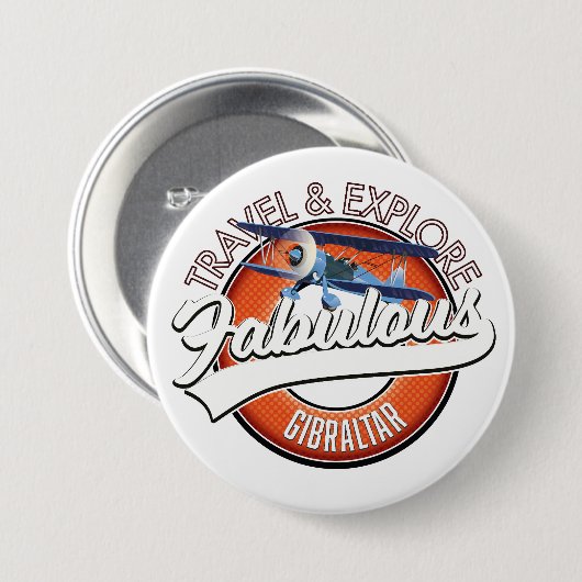 Erkundung des fabelhaften Gibraltar-Logos Button (Vorne & Hinten)