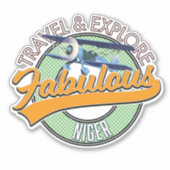 Erkundung des fabelhaften Niger Logos Aufkleber (Vorderseite)