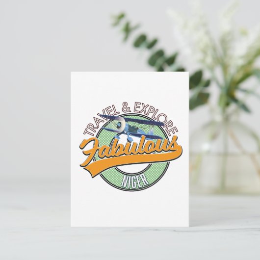 Erkundung des fabelhaften Niger Logos Postkarte (Stehend Vorderseite)