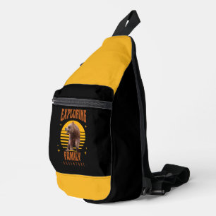 Erkundung des Familienbären-Abenteuers auf einer V Crossbody Bag