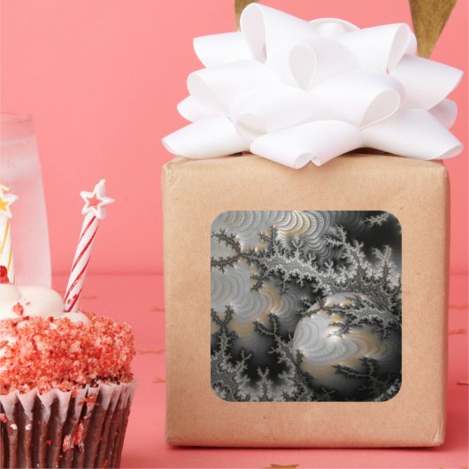 Erkundung des Mandelbrot-Reiches Quadratischer Aufkleber (Party)