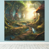 Erkundung des verzauberten Pilzwaldes Leinwanddruck (Insitu (Holzboden))