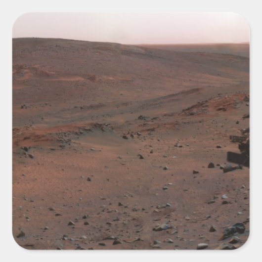 Erkundung durch Mars Rover Spirit Quadratischer Aufkleber (Vorderseite)