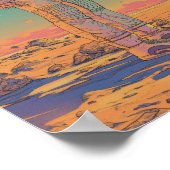 Erkundung weiblicher Astronauten auf Wüstenplanete Poster (Ecke)