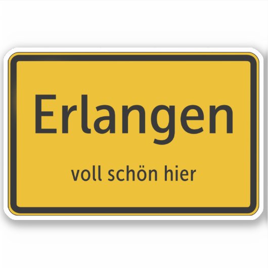 Erlangen Aufkleber Sticker Autoaufkleber (Vorderseite)