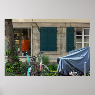 Erlangen Windows und Fahrrad in Deutschland Poster