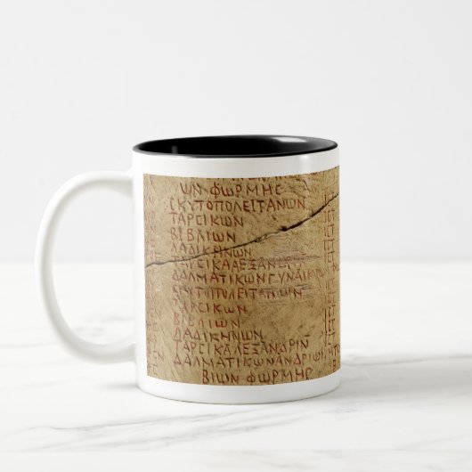 Erlass des Kaisers Diocletian Zweifarbige Tasse (Links)