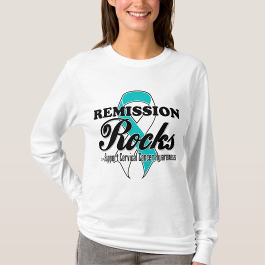 Erlass-Felsen - Gebärmutterkrebs-Bewusstsein T-Shirt (Vorderseite)