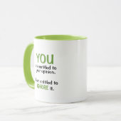 Erlaubt zu Ihrer Meinungs-lustigen Büro Tasse (Vorderseite Links)