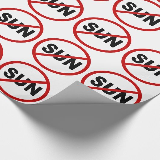 Erlaubte Zeichen-Aussage des Hass-Sun/No Sun Geschenkpapier (Ecke)