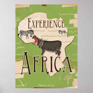 Erleben Sie Afrika Vintage-Reiseposter Poster