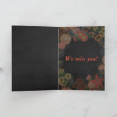 Erleben Sie bald Florals auf Chalkboard Hintergrun Karte (Innenseite)