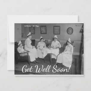 Erleben Sie bald Vintage Krankenschwestern-Grußkar Karte