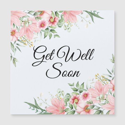 Erleben Sie bald wieder den blühenden Aquarellpink Magnetkarte (Vorderseite)