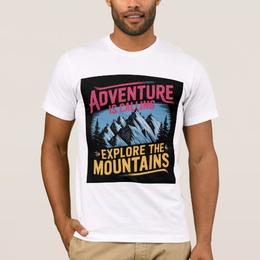 Erleben Sie das Bergdesign T-Shirt (Vorderseite)