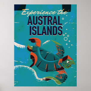 Erleben Sie die Austral Islands Vintage-Reise Poster