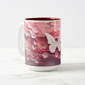 Erleben Sie die Magie: 3D-Schmetterlingskaffee-Tas Zweifarbige Tasse (Vorderseite Links)