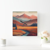 Erleben Sie die Schönheit der Natur mit Innen Quadratische Wanduhr (Zuhause)