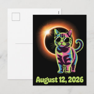 Erleben Sie die Sonnenfinsternis 2026 Postkarte