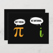 Erleben Sie echte, rationale Mathematik pi Day Gee Postkarte (Vorne/Hinten)