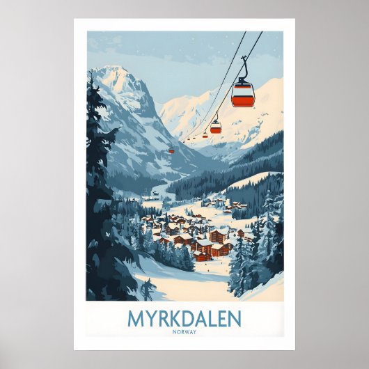 Erleben Sie Myrkdalen atemberaubende Ski-Plakat-Ku Poster (Vorne)