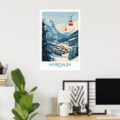 Erleben Sie Myrkdalen atemberaubende Ski-Plakat-Ku Poster (Heimbüro)