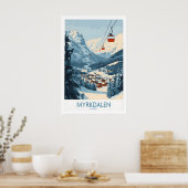 Erleben Sie Myrkdalen atemberaubende Ski-Plakat-Ku Poster (Küche)