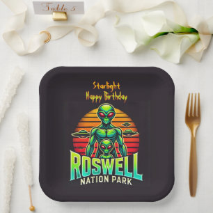 Erleben Sie Roswell's Cosmic Adventure Park! Pappteller