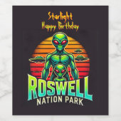 Erleben Sie Roswell's Cosmic Adventure Park! Weinetikett (Einzelnes Label)