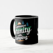 Erleben Sie Ruhe mit Camping, Kaffee-Tasse Tasse (Vorderseite Links)