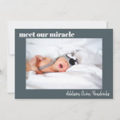 Erleben Sie unser Wunder| Baby Boy Birth Ankündigu Einladung (Vorderseite)