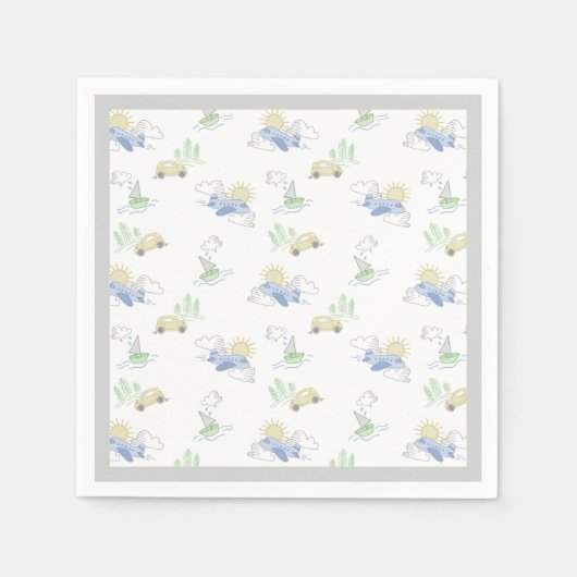 Erlebnis auf Reisen - Auto, Flugzeug, Boot Serviette (Vorderseite)