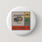 Erlebnis auf Reisen: Go It Retro Camping Reisen Button (Vorderseite)