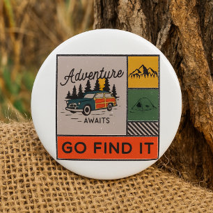 Erlebnis auf Reisen: Go It Retro Camping Reisen Button
