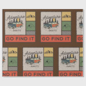 Erlebnis auf Reisen: Go It Retro Camping Reisen Geschenkpapier (Flach)