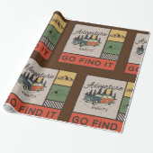 Erlebnis auf Reisen: Go It Retro Camping Reisen Geschenkpapier (Ungerollt)