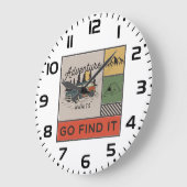 Erlebnis auf Reisen: Go It Retro Camping Reisen Große Wanduhr (Winkel)